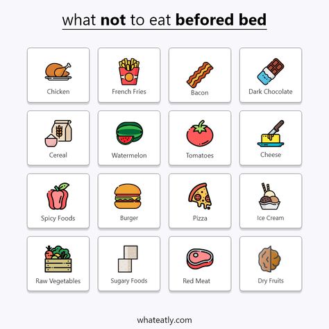 What Not To Eat Before Bed | ExpertsGuys Low Carb Sandwich, Snacks Before Bed, Chocolate Chicken, Drink Before Bed, Parmesan Chips, Chocolate Cereal, Best Time To Eat, Avoid Processed Foods, Packaged Snacks