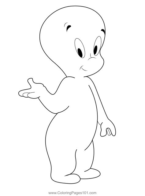 Standing Casper Coloring Page Kid Projects, 2024 Halloween, Halloween Coloring, Christmas Crafts Diy, Colouring Pages, Free Kids, Printable Coloring Pages, Printable Coloring, Projects For Kids