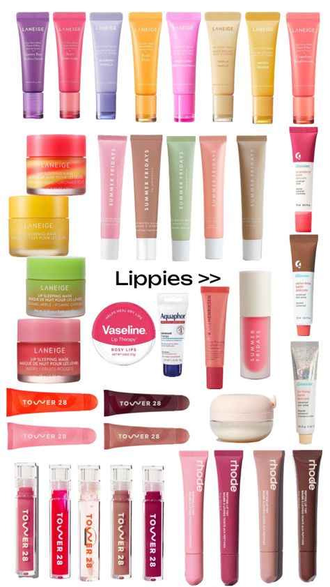 #beauty #Laneige#Summerfridays#Rode#lippies #aquaphor #vasaline #inspo #board #olehendrikson #vibes #glossier #glossierbalmdotcom #tower28 Tower 28, Sephora Skin Care, Inspo Board, Makeup Inspo, Sephora, Lip Gloss, Makeup Bag, Beauty Makeup, Health And Beauty