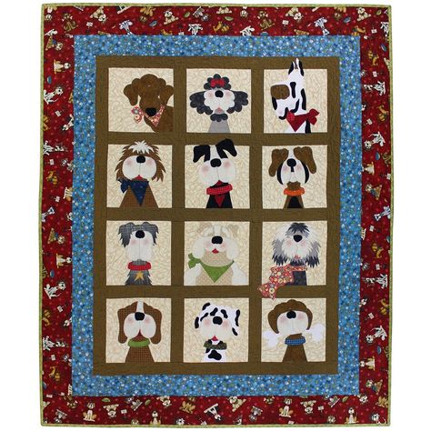 Quilts With Dogs, Dog Quilt Patterns, Dog Applique, Dog Quilts, Block Quilts, Pattern Quilt, Quilt Care, Cute Quilts, Blanket Gifts