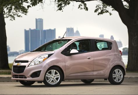 Would you buy a car in this color? 2013 Chevrolet Spark, shown in Techno Pink Spark Car, Chevy Spark, Small Luxury Cars, Chevrolet Spark, Sweet Cars, Pink Car, The Windy City, Car Colors, New Trucks