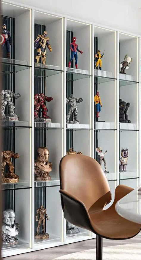 Toy Collection Room, Toy Collection Display, Comic Room, Home Office Shelves, Nerd Room, Lego Display, Warhammer Figures, Tub Bathroom, Bathroom Remodel Ideas