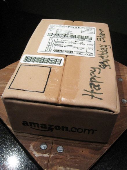 Amazon.com Parcel Amazon Package, Whimsical Cakes, Cardboard Creations, Designer Cake, Realistic Cakes, Amazon Box, Sculpted Cakes, Men Birthday, Awesome Cakes