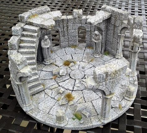 D&d Terrain, Frostgrave Terrain, Fantasy Diorama, Earth Building, Fantasy Terrain, Hirst Arts, Dnd Crafts, Warhammer Terrain, 40k Terrain