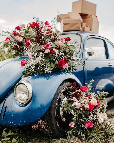 Bud Flower, Spring Photoshoot, Love Photo, Vw Bug, Flower Decor, Photo Op, Vw Beetle, Flower Bud, Car Art