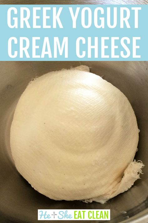 Greek Yogurt Cream Cheese, Yogurt Cream Cheese, Healthy Cream Cheese, Make Greek Yogurt, Homemade Greek Yogurt, Clean Eating Lifestyle, Make Cream Cheese, Yogurt Flavors, Healthier Eating