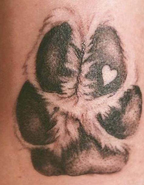 Pet Memorial Tattoos, Pet Memorial Tattoo, Paw Tattoo, Memorial Tattoo, Memorial Tattoos, Dog Paw, Pet Memorial, Heart Tattoo, Tattoo On