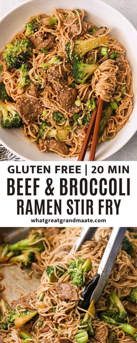 Gluten Free Beef And Broccoli, Broccoli Ramen Stir Fry, Nutritional Eating, Beef And Broccoli Ramen, Broccoli Ramen, Gluten Free Ramen, Easy Beef And Broccoli, Ramen Stir Fry, Beef Broccoli