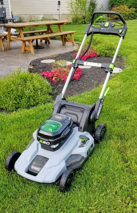 Reduce emissions and eliminate the smell, clutter, and mess of gas and oil with this the EGO cordless electric lawn mower!  Read my review along with several others, and don’t miss the exclusive offer at the end at hammersnhugs.com!  #electriclawnmower #EGOpower #landscaping #landscape #lawnmower #review #productreview #lawncare #green #environment #environmentallyfriendly #diy #diyprojects #gardening #yard #lawn   #gardener #grass #renovation #renovations #homeimprovement #Home Electric Lawn Mowers, Self Propelled Mower, Best Lawn Mower, Hosting Ideas, Landscaping Tools, Diy Lawn, Lawn Care Tips, The Ego, Lawn Equipment