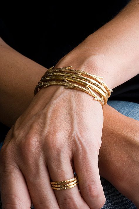 Gilded Twig Cuff Women Bracelets Gold, Twig Bracelet, Branch Bracelet, Rustic Fashion, Gold Twigs, Farm Fashion, Gold Branches, Artisan Bracelets, Choker Jewelry