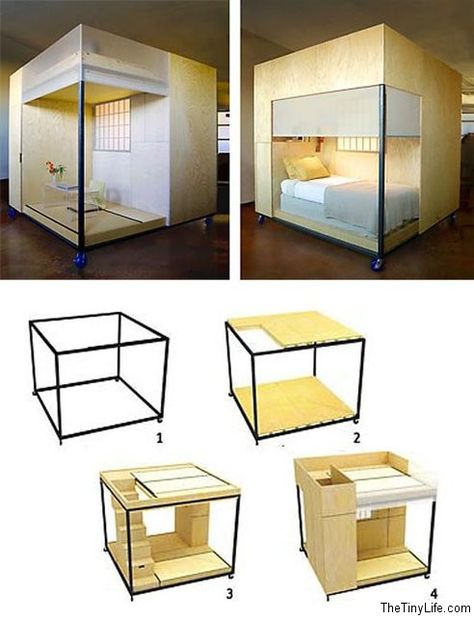 Bed Meditation, Apartemen Studio, Zen Living, Sleeping Pods, Mobile Living, Office Bed, Tiny House Cabin, Garden Office, Tiny House Living