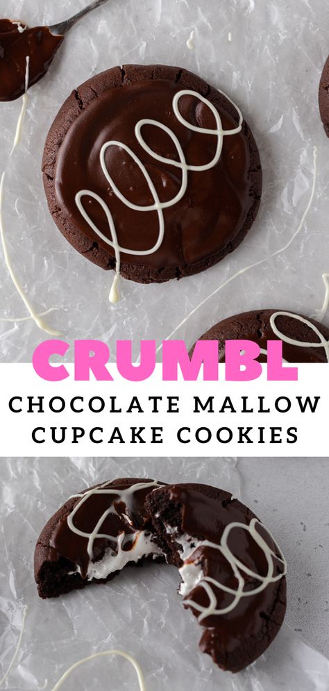 Marshmallow Cupcakes, Crumble Cookie Recipe, Lifestyle Of A Foodie, Hostess Cupcakes, Chocolate Cookie Dough, Gourmet Cookies, Vegetarian Chocolate, Cookie Desserts, Cupcake Cookies