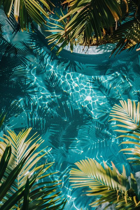 Photo Of The Sea, Teal Beach Aesthetic, Pool Vibes Aesthetic, Summer Blue Aesthetic, Oasis Aesthetic, Summer Pool Aesthetic, Poolside Aesthetic, Pool Wallpaper, Beach Resort Design