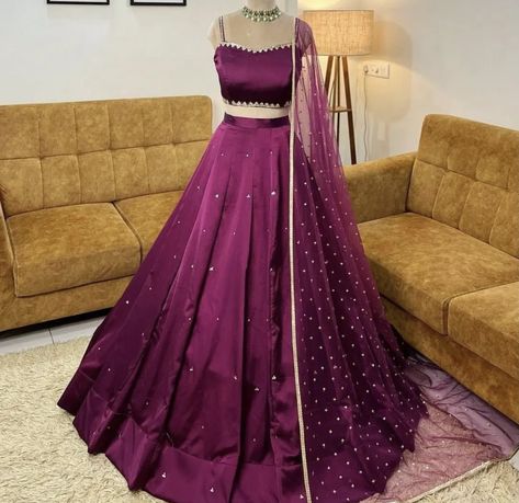 Plum Lehenga, Lehenga Shopping, Plain Lehenga, Bridesmaids Lehenga, Lehenga Bridesmaid, Bridesmaid Lehenga, Wine Colour, Simple Lehenga, Wedding Lehenga Designs