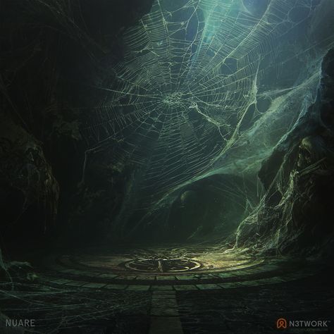 ArtStation - Environments / "Legendary: Game of Heroes", Nuare Studio Dark Fantasy Background, Spider Cave, Flip Books Art, Fantasy Locations, Throne Of Glass Fanart, Dark Environment, Fantasy Background, Spider Art, Temple Art