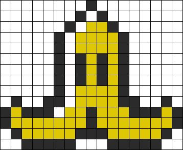 Mario Kart Banana Perler Bead Pattern / Bead Sprite Perler Beads Mario Cart, Mario Kart Banana, Mario Banana, Super Mario Pixel Art, Pixel Art Mario, Grille Pixel Art, Image Pixel Art, Perler Bead Mario, Beads Perler