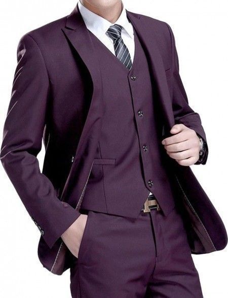 Tuxedo Prom, Terno Slim, Purple Suit, Prom Suit, Suit Pin, Purple Suits, Burgundy Suit, Dress Suits For Men, Mens Fashion Smart