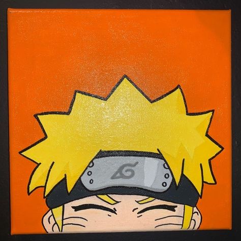 NARUTO Acrylic Painting Itachi Uchiha Acrylic Painting, Rock Lee Painting, Simple Anime Painting Ideas, Simple Anime Painting On Canvas, Painting Ideas Anime Easy, Anime Small Canvas Painting, Easy Anime Painting Ideas On Canvas, Naruto Canvas Painting Easy, Naruto Painting Easy