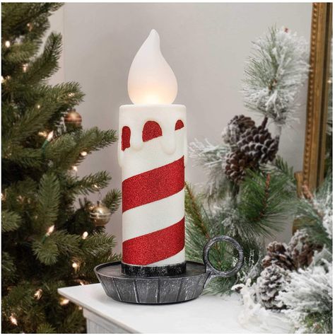 AmazonSmile: RAZ Imports Happy Hollydays 17.5" Candy Cane Stripe Battery Operated Candle : Tools & Home Improvement Christmas Lawn Decorations, Candy Cane Candle, Striped Candles, Glitter Candles, Mr Christmas, Outdoor Candles, Candy Cane Christmas, Candy Cane Stripes, Have Inspiration