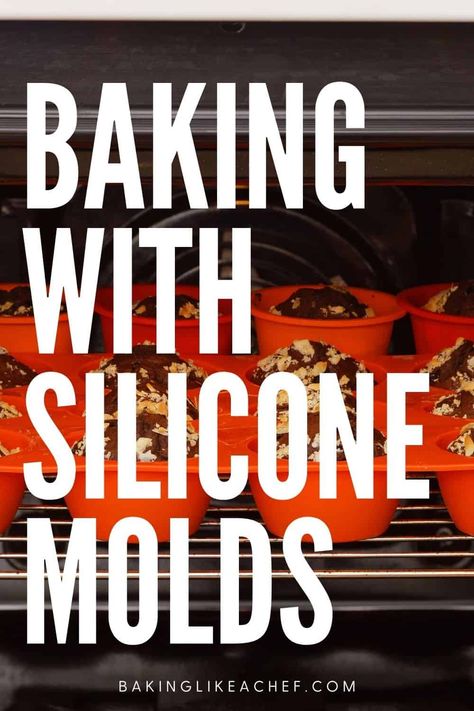 Learn all the tips and tricks on the way to master cooking and baking with silicone molds, from shopping for the right molds to greasing and cleaning them. Grab the guide at www.bakinglikeachef.com Silicone Mold Christmas Recipes, Tips For Baking With Silicone Molds, Silicone Mold Cakes, Cooking In Silicone Molds, Silicone Mold Cake Recipe, Baking In Silicone Molds Cakes, Baking Silicone Molds, Silicone Mold Baking Ideas, Baking In Silicone Molds