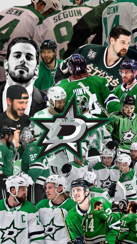 Dallas stars Dallas Stars Hockey, Jamie Benn, Cowboy Pictures, Stars Hockey, Tyler Seguin, Hockey Girl, Nhl Players, Star Background, Dallas Stars