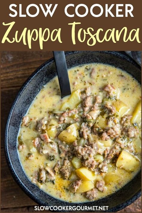 Slow Cooker Zuppa Toscana, Crockpot Favorites, Groceries Budget, Crockpot Dinners, Vegetarian Soup Recipes, Soup Recipes Slow Cooker, Crockpot Dishes, Crock Pot Soup, Crock Pot Slow Cooker