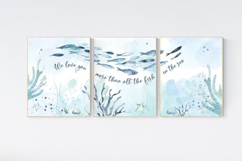 Under the Sea Wall Art Ocean Nursery Decor Nautical Nursery - Etsy Australia Under The Sea Gender Neutral Nursery, Nursery Decor Ocean, Under The Sea Theme Nursery, Aquatic Nursery Theme, Under The Sea Nursery Boy, Reef Nursery, Sea Nursery Girl, Under The Sea Nursery Girly, Neutral Ocean Nursery