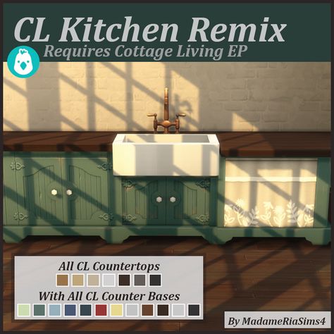 Cottage Living Kitchen Remix | MadameRia on Patreon The Sims 4 Cottage Living, Sims 4 Cottage Living, Sims 4 Cottage, Cottage Core Home, Sims 4 Cheats, Sims 4 Kitchen, Cc Mods, Sims 4 Game Mods, Sims 4 Cc Folder