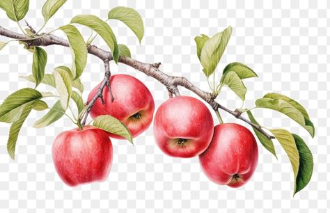 Apple Tree Drawing, Apple Tree Branch, Apple Branch, Apple Drawing, Drawing Apple, Tree Png, Tree Stickers, Apple Apple, Plant Drawing