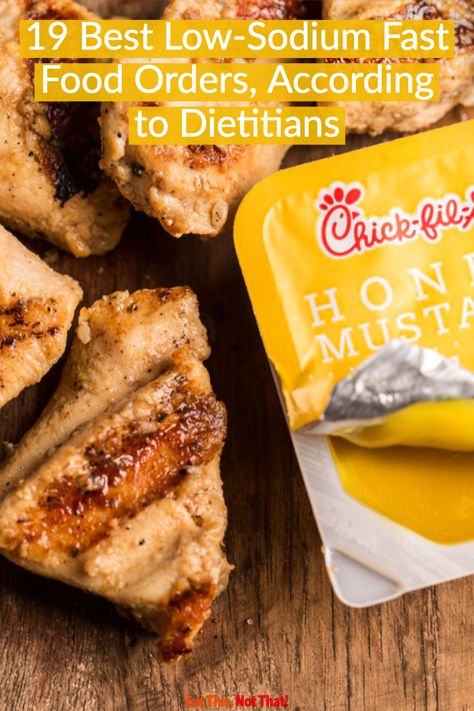 You can still hit up your favorite drive-thrus with our list 19 of the best low sodium fast food orders. #fastfood #fastfoodhacks #lowsodium #lowsodiummenupicks #lowsodiumfastfood Low Sodium Low Carb Recipes Healthy Meals, Low Sodium Breakfast Muffins, Low Sodium Cheese List, Low Sodium Fast Food Options, Low Sodium Potatoes, Easy Low Sodium Lunch Ideas, Lower Sodium Recipes, Low Sodium Lunches, Low Sodium Diet Food Lists