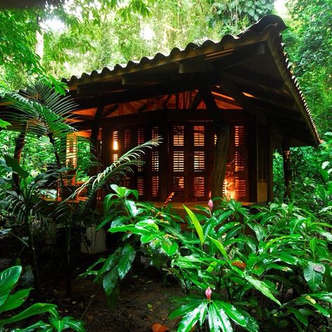 Talk about a getaway! A private bungalow in the middle of a remote costa rica rainforest! @nicuesalodge Eco Lodges, Peninsula Hotel, Jungle House, Glamping Resorts, Puntarenas, Eco Lodge, Costa Rica Vacation, Luxury Tents, All Inclusive Vacations