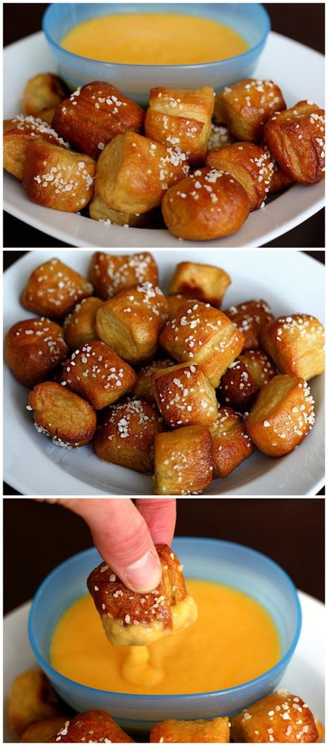 Homemade Soft Pretzel Bites Recipe on twopeasandtheirpod.com. Always a fun snack! Homemade Soft Pretzel Bites, Appetizers Football, Healthy Football, Soft Pretzel Bites, Sommer Mad, Homemade Soft Pretzels, Soft Pretzel, Food Appetizers, Soft Pretzels