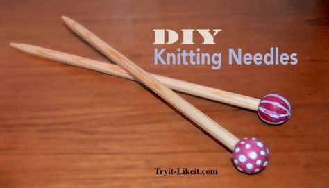 An Easy Way to Make Your Own Knitting Needles Gnomes Tutorial, Diy Knitting Needles, To My Daughters, Diy Pop Socket, Diy Glue, Diy Pop, Gnome Tutorial, Knitting Diy, Furniture Wax