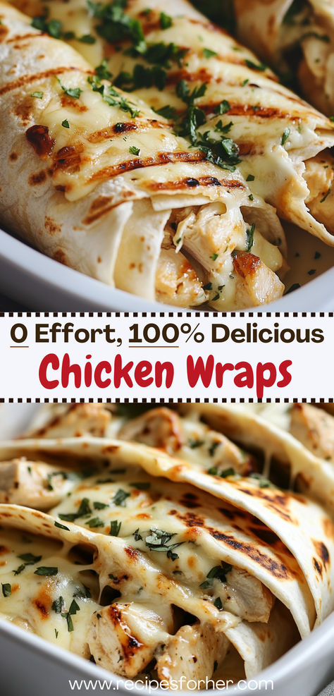 Discover the ultimate recipe for Cheesy Garlic Chicken Wraps! These easy-to-make wraps combine tender chicken, creamy ranch, and melted cheese, all wrapped in golden tortillas for a satisfying lunch or dinner. Perfect for meal prep, these wraps are bursting with flavor from garlic and cheesy goodness. Whether you're craving garlic chicken wrap recipes or need supper chicken ideas, this dish is a must-try. Make these chicken tender lunch ideas your go-to for delicious, quick meals for everyone! Chicken Tenderloin Lunch Recipes, Chicken Ranch Tortilla Wraps, Blt Chicken Wraps, Easy Lunches With Chicken, Tender Chicken Wrapped In Tortillas, Chicken Wrap Lunch Ideas, Freezer Chicken Wraps, Garlic Chicken Wrap Recipes, Best Wraps For Dinner