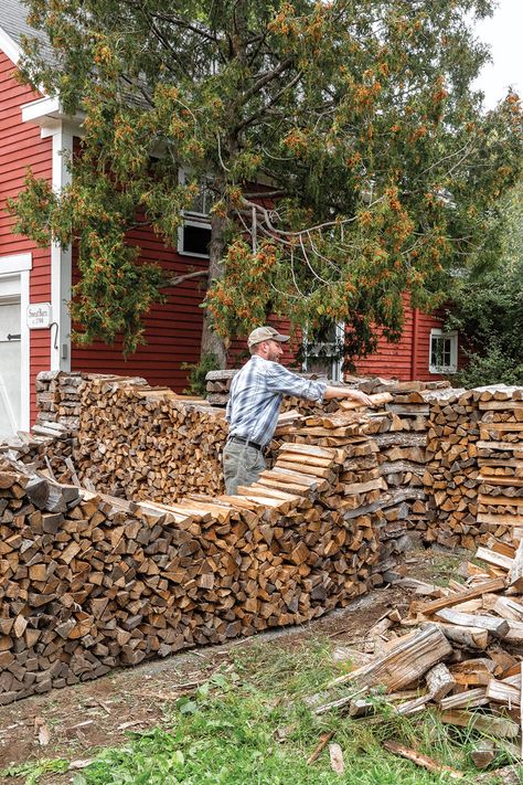 Stacked Firewood, Stacking Firewood, Wood Stack, Maine Homes, Stacking Wood, Wood Stacking, Log Storage, Wood Shed Plans, Firewood Shed