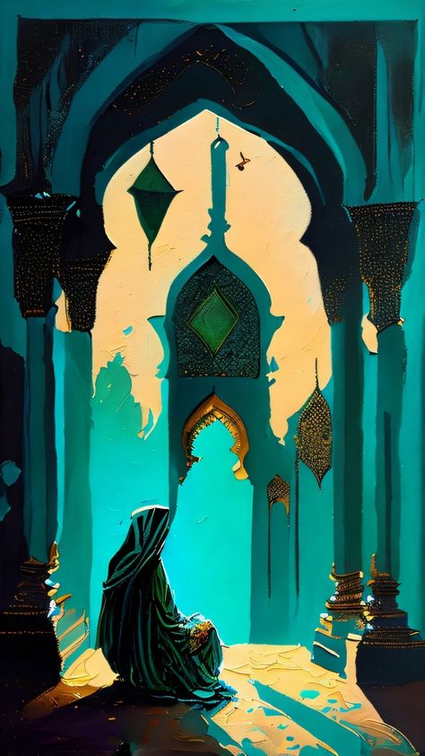 Arabian Nights Aesthetic, Arab Art, Woman Wallpaper, Motif Arabesque, Nightmares Art, Indian Illustration, Ramadan Background, Arabian Nights, Night Painting