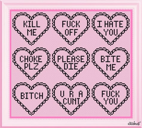 Cross Stitch Heart Pattern Free, Silly Cross Stitch, Valentine Cross Stitch Patterns Free, Valentine's Day Cross Stitch, Valentines Cross Stitch, Love Cross Stitch Pattern, Heart Cross Stitch Pattern, Cross Stitch Hearts, Heart Cross Stitch