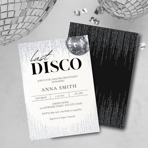 Glitz And Glam Bachelorette Party, Disco Invitations, Disco Glitz, Glitz And Glam Bachelorette, Bachelorette Disco Cowgirl, Glam Bachelorette Party, Glam Bachelorette, Bachelorette Disco, Bachelorette Card