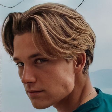 Straight Hair Curtains Men, Blonde Male Haircut, 80s Man Haircut, Men’s 90s Hair, M Shaped Hairline Haircuts Men, Surf Cut Hair Men, Long Middle Part Hair Men, 80s Men Hairstyles, Men Blonde Highlights