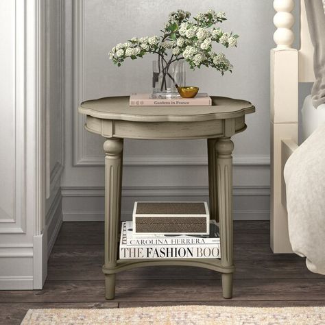 Kelly Clarkson Home Quitman 24'' Tall End Table & Reviews | Wayfair Tall End Tables, Kelly Clarkson Home, Round End Table, Round Table Top, Wood Pedestal, Wood End Tables, End Tables With Storage, Kelly Clarkson, Upholstered Arm Chair