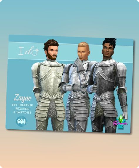 Sims 4 SimmieV I Do Zayne Armor Did you finally find your Knight in Shining Armor? Then let him look the part. These eight suits of armor have a delightful range of colors to suit any event. Filesize: 4 MB Type: Outfits Recoloring Allowed: See TOU on my profile page Polycount LOD 0 (highest): 10014Continue reading "Simmiev I DO Zayne Armor By Simmiev" #sims4 #sims4cc #clothing #gaming #suit #everyday Sims 4 Knight Armor Cc, Sims 4 Knight Cc, Suits Of Armor, Sims 4 Male Clothes, Mod Jacket, Sims 4 Cc Download, Dungeon Meshi, Knight Costume, Male Clothes