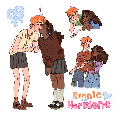 Harry Potter Trans, Trans Ron Weasley Fanart, Ron X Harry Ship Fanart, Ronmione Fanart, Ron X Harry, Ron X Hermione, Romione Fanart, Hermione Fanart, Ron Weasley Fan Art