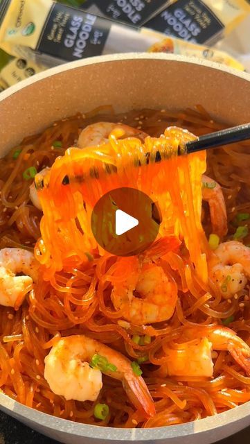 Miso Jen Kitchen on Instagram: "sweet & spicy shrimp noodles 🤤  this recipe is super easy and versatile! i used shrimp but you can use any protein of your choice- this would work great with chicken, beef and even tofu!   the gochujang based sauce works so wonderfully with the bouncy and chewy glass noodles from @ofoodusa! you can get that and all of the other ingredients on amazon 🫶🏼  full recipe is on my profile above!   #noodles #noodlerecipe #shrimpnoodles #gochujang #gochujangsauce #koreanfood #asianfood #asiancooking #homecooking #easyrecipeideas #easyrecipes #japchae #glassnoodles #sweetpotatonoodles #cookingasmr #asmr" Gochujang Shrimp Recipe, Sweet Spicy Shrimp, Glass Noodles Recipe, Sweet And Spicy Shrimp, Shrimp Noodles, Korean Noodles, Gochujang Sauce, Spicy Korean, Sweet Potato Noodles