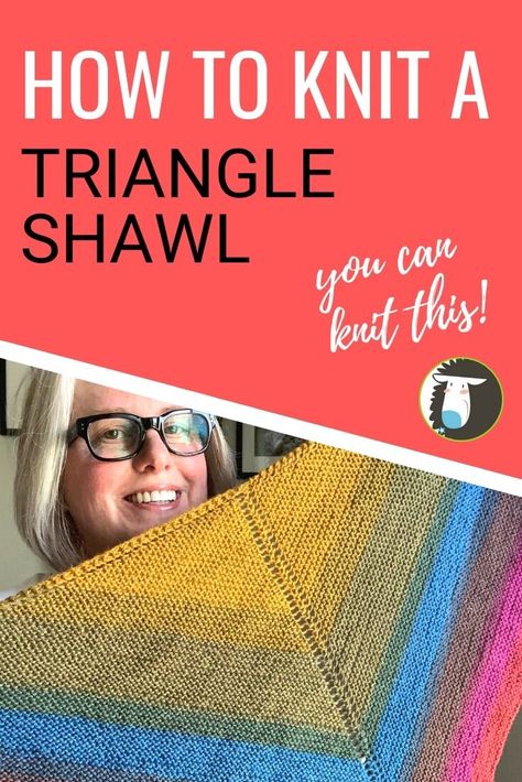 How to Knit an Easy Triangle Shawl Free Knitting Pattern Knit Triangle Shawl Pattern Free, Triangle Shawl Knitting Pattern Free, Knit A Triangle, Yarn Business, Free Knit Shawl Patterns, Knitting Projects Sweaters, Prayer Shawl Patterns, Lion Brand Mandala Yarn, Easy Scarf Knitting Patterns