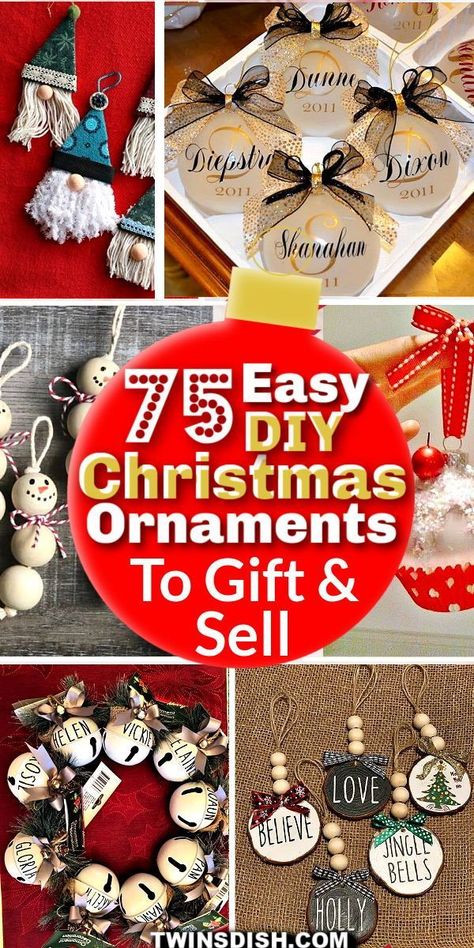 Easy DIY Christmas Ornaments That Look Store Bought #ChristmasCrafts #ChristmasOrnament… | Diy christmas ornaments easy, Easy christmas diy, Diy christmas ornaments Clothespin Christmas Ornaments For Kids, Diy Wooden Christmas Ornaments Ideas, How To Make Christmas Ornaments Easy Diy, Easy Diy Xmas Gifts, Simple Ornaments For Kids To Make, Christmas Crafting For Adults, Easy Cheap Crafts For Adults, Pioneer Decorations, Diy Gifts For Kids To Make