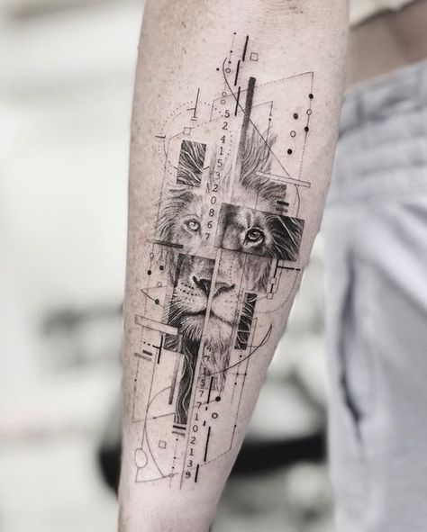 Arm Tattoos For Women Forearm, Geometric Lion Tattoo, Alchemy Tattoo, Tattoo Ideas Males, Half Sleeve Tattoos Forearm, Wolf Tattoo Sleeve, Lion Head Tattoos, Small Forearm Tattoos, Coffee Tattoos