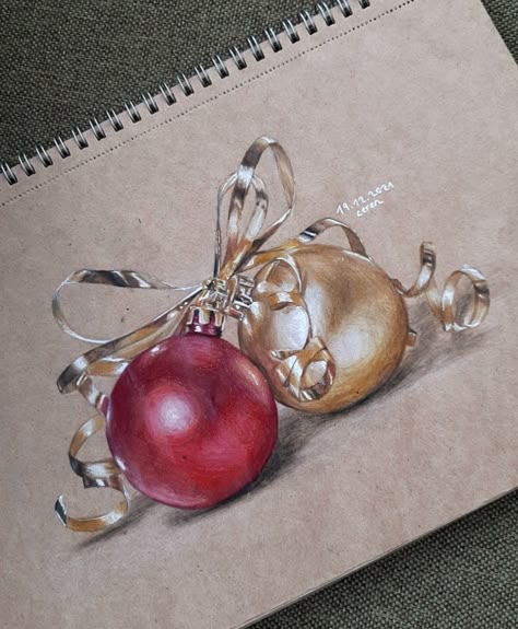 Christmas Coloured Pencil Drawings, Christmas Drawing Ideas Realistic, Color Pencil Christmas Drawings, Christmas Drawing Colored Pencil, Christmas Realistic Drawings, Christmas Color Pencil Drawings, Prismacolor Drawing Ideas Realistic, Colored Pencil Christmas Art, Christmas Colored Pencil Drawings