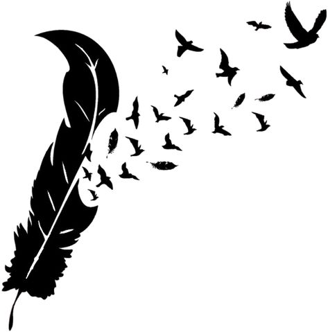 Feather Svg, Sticker Mural, Silhouette Png, Cricut, Mural