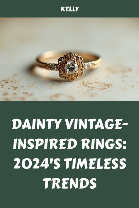 Discover the enchanting world of dainty vintage-inspired rings, making a comeback in 2024! From delicate filigree to charming gemstones, these rings combine classic elegance with modern sophistication. Perfect for those who appreciate timeless beauty and want to add a touch of nostalgia to their jewelry collection. Explore the most popular designs and find your dream ring today! Stacked Vintage Wedding Rings, Dark Academia Wedding Ring, Artsy Engagement Rings, Victorian Gold Ring, Antique Wedding Ring, Rings Making, Victorian Style Rings, Vintage Inspired Rings, Filigree Engagement Ring