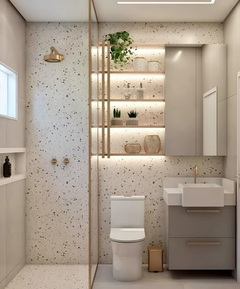 Minimalist Small Bathrooms, Latest Bathroom Designs, Toilet And Bathroom Design, Bathroom Interior Design Modern, Bilik Air, Bathroom Vanity Decor, Small Bathroom Layout, Small Bathroom Interior, Washroom Design